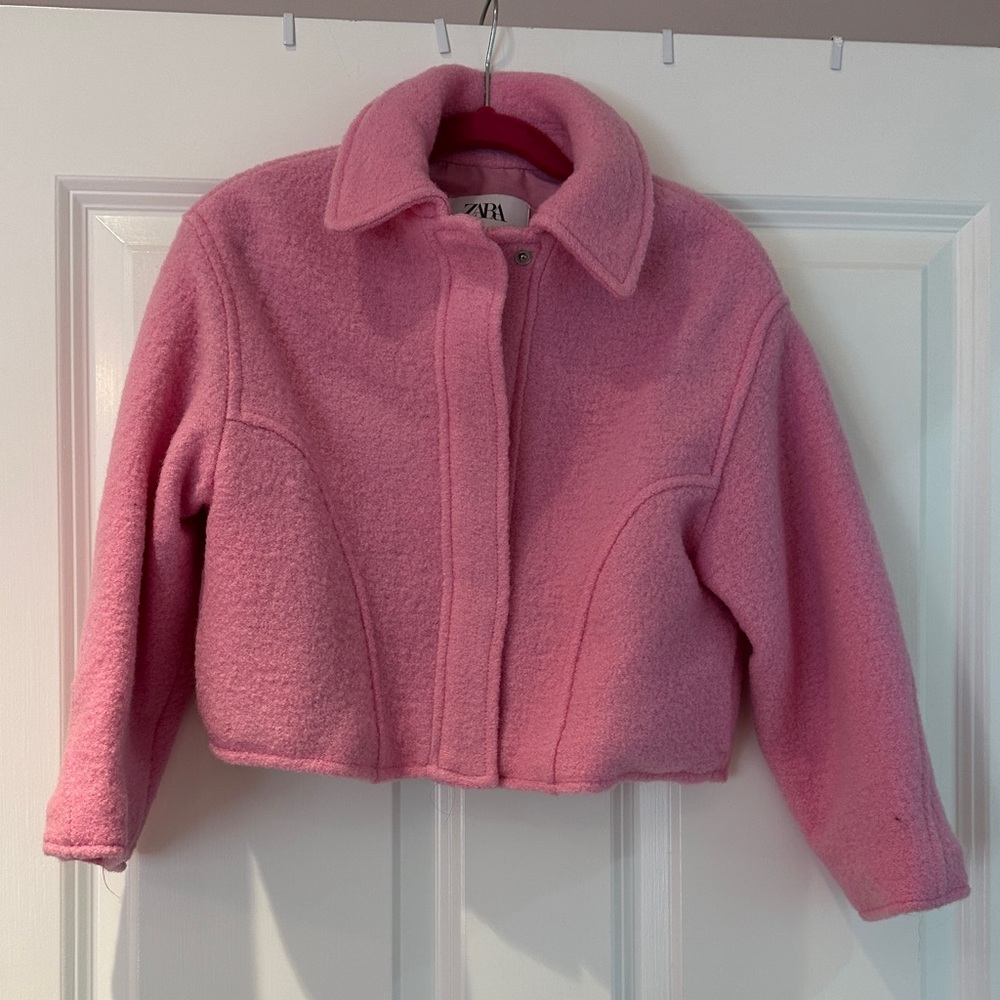 Zara Pink Woolen Jacket